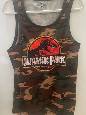 Universal Studios Jurassic Park Camouflage Tank top men’s medium m